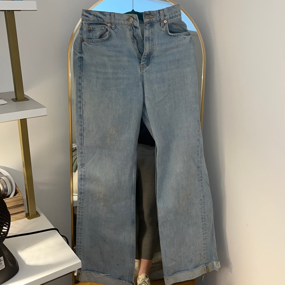 Zara high rise light wash jeans